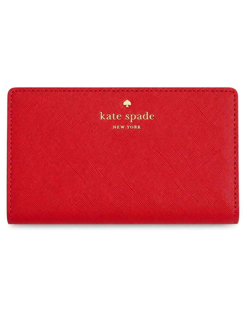 Kate Spade New York Red Saffiano Leather Slim Bifold Wallet